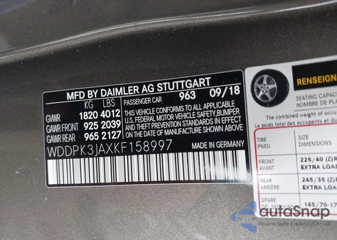 2019 Mercedes-Benz Slc 300 из США, поврежденный, VIN WDDPK3JAXKF158997